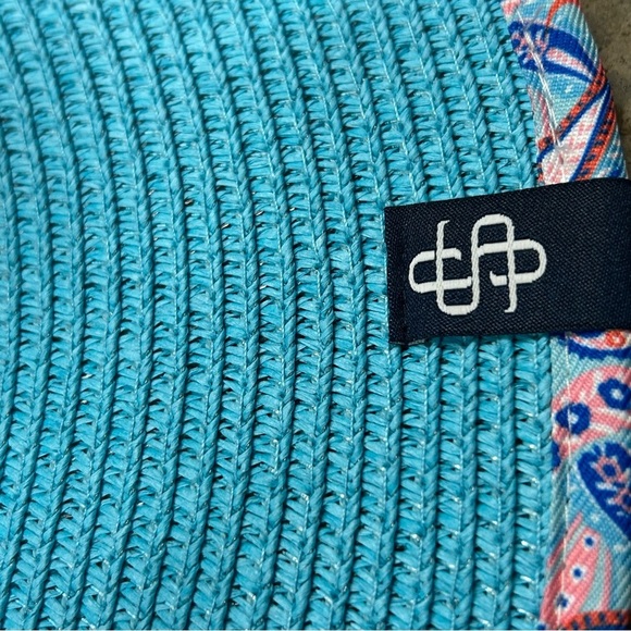 NWOT Simply Southern Womens Preppy Straw Hat O/S Mama Beach Vacation Aqua - Picture 5 of 6